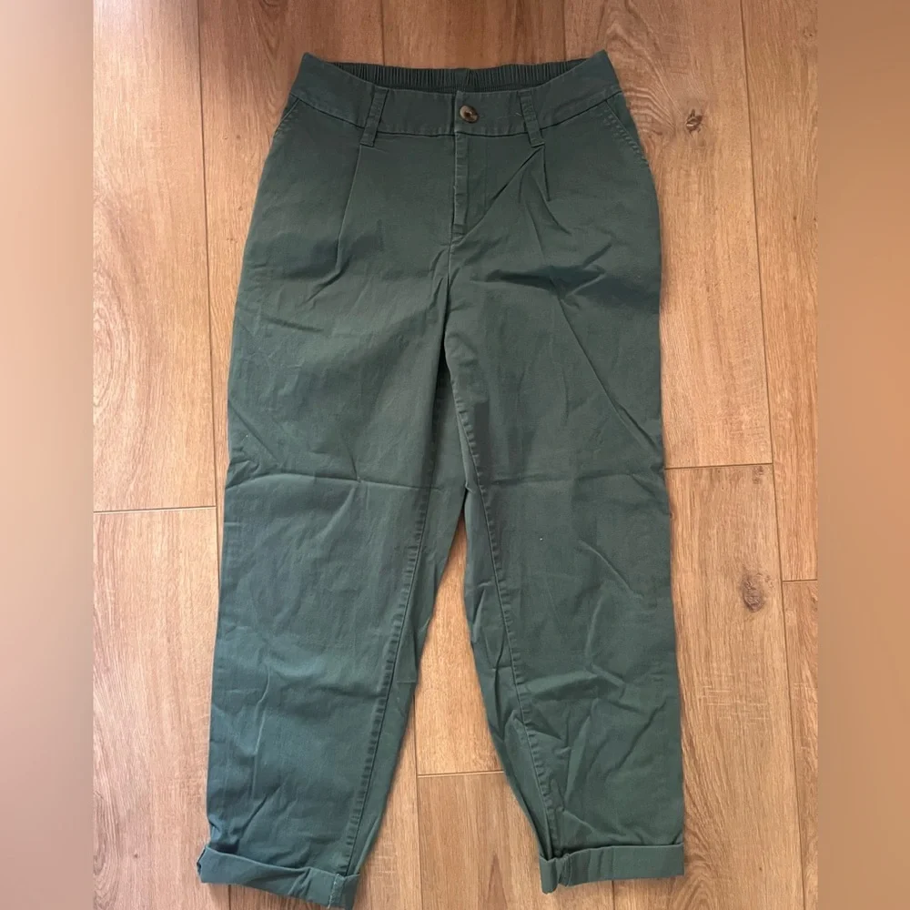 Women's Dark Green Ankle Chinos Casual Pants A New Day XS - Picture 2 of 5